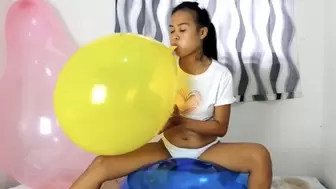 Sexy Stepsister Camylle Rides And Blows To Pop Your 24In Tuftex Balloons