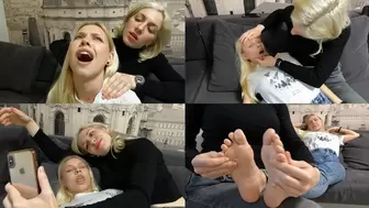 Katya gives Lucy a massage