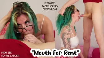 Green Hair Girl with Glasses Facefucked
