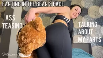 Farting in leggings in the bear’s face, ass teasing, dirty talk