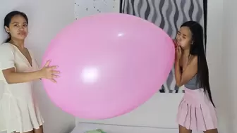 Stella Teaches Stepsister Camylle how To Blow Up Huge Balloon