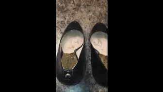 Debbie Fucking Her Hubby in Black Lingerie & Cum Filled Black Patent Michael Kors Stiletto Spiked Heel Pumps