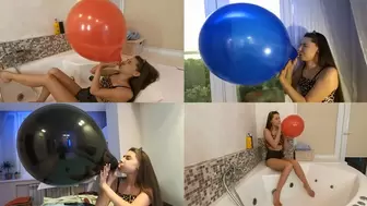 Nastya b2p three huge balloons at home