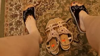 Sexy sandals sexy feet in a public shoes store avi