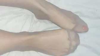 Pantyhose stocking nylon fetish feet legs moka grey