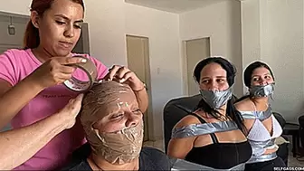 Mary, Khloe, Laika, Lau, Penelope & Agata in: Stepmom Hired Some Bondage Girls To Keep Us All Tied Up And Gagged! (wmv)