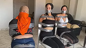 Mary, Khloe, Laika, Lau, Penelope & Agata in: Stepmom Hired Some Bondage Girls To Keep Us All Tied Up And Gagged! (mp4)