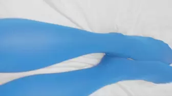 Pantyhose stocking nylon fetish feet legs blu blue