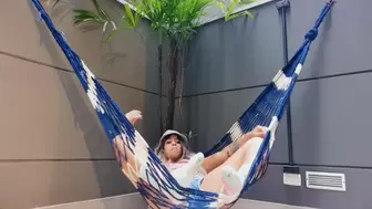 Relaxing in the hammock
