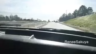Playing with tits going down highway 720p