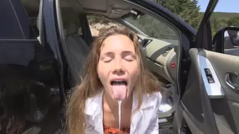 Outdoor Fuck Squirt Cum eat with Mary Rock