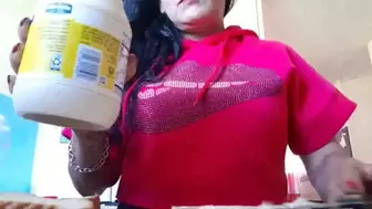 Giantess eats stepSon Steak Sandwich Gassy Vore lolas stepSon has a shrinking fetish and has a fantasy to be accidentally eaten by her so he shrinks himself and slips into her sandwich she devours him burping & farts Rubbing her big full belly she takes