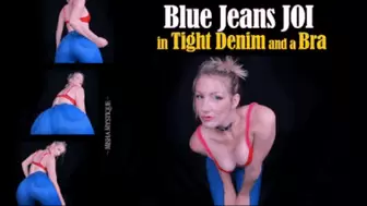Blue Jeans JOI in Tight Denim and a Bra - mp4
