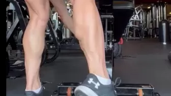 Chiseled Calves Toe Pointing On The Hyper Extension Machine