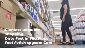 Giantess unaware Shopping Dirty Feet in Flip Flops Foot Fetish spycam Cam avi