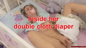 Inside her double cloth diaper
