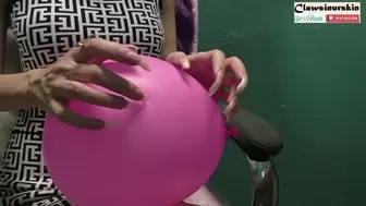 Scratching and popping balloons with my long natural claws