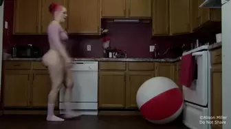 Humiliating My Naughty Beach Ball With Spit, Piss And Socks