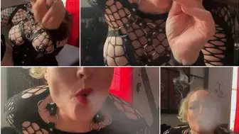 Cigar Smoking Fetish Domme puffs and ashes on you