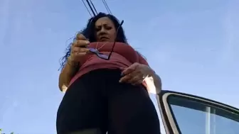 Giantess unaware Towers over you outside and stomps trying to crush you thinking your a bug giantess slo mo stomping mkv