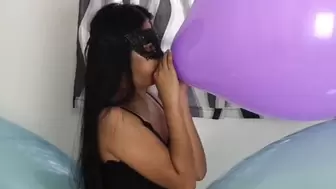 Kae Blows To Pop your 18inch Purple Balloon Riding A Big Airship