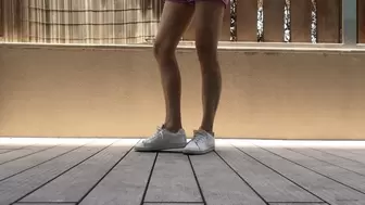 SORE FEET WITH BANDAIDS IN VERY UNCOMFORTABLE SNEAKERS - MP4 Mobile Version