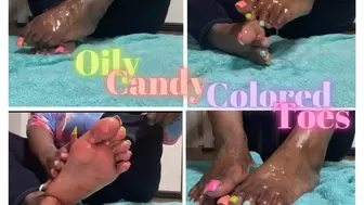 Oily Candy Colored Toes