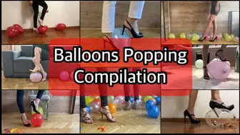 BALLOONS POPPING IN HIGH HEELS ULTIMATE HEEL POP COMPILATION - MOV HD
