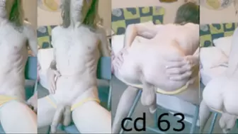 Heteroflexible K crossdressing 63: slender fit older hung transvestite man in panties moment