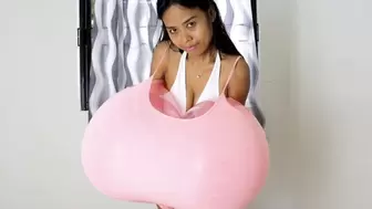 Sexy Camylle Stuffs Balloons HUGE Boobs GIANT Butts And Tummy