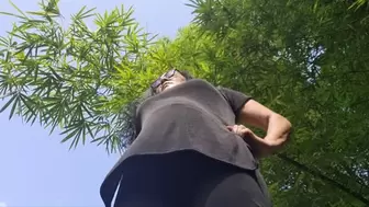 Tropical Giantess Sweaty VORE unaware Milf towers over you looking for tinies to snack on and taking a walk Fee Fi Fo Fum i smell tiny human Mouth Teeth Tongue & Uvula Fetish