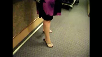 Deb Looking Sexy in Purple Dress & Black Bling Sandals Aboard The Carnival Splendor