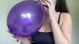 Blowing Hard Balloon With Squeaky Rubber Sounds