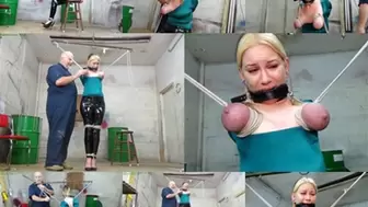Willing test subject stretched up by her brutally bound tits (MP4 SD 3500kbps)