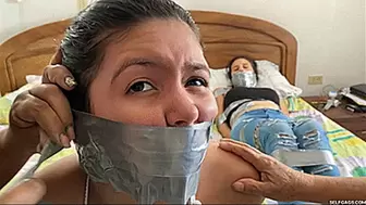 Mary, Khloe, Lau & Agata in: The Naughty Rich Girl And Her Silly Stepsister Bound And Gagged By The Nannies! (mp4)