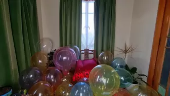 I caught you playing with balloons! Mass Pop!