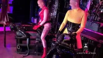 Latex Dommes Ride their Gimps