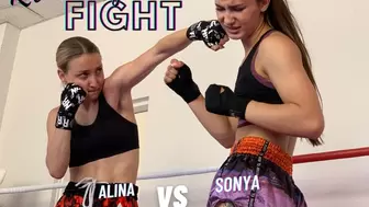 Sonya vs Alina kickboxing fight