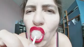 Sexy lollipop sucking