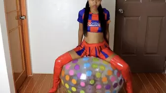 Sexy Cheerleader Camylle Sensually Rides Your 42 Inch Beachball