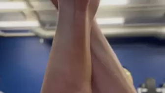 Feet In The Air Barefoot Toe Pointing