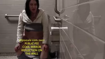 LOVELY BRUNETTE SEATED PUBLIC PEE bonus fart in front of others