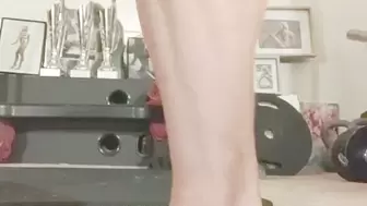 Gym Standing Barefoot Muscle Worship Flex