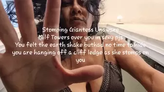 Stomping Giantess Unaware Milf Towers over you in sexy pjs You felt the earth shake buthad no time to hide you are hanging off a cliff ledge as she stomps on you avi