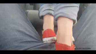 cock trample and happy end over used red Chucks