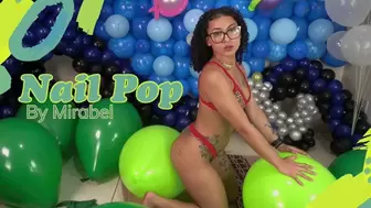 Nail Pop Tease Green Balloons by Maribel - 4K