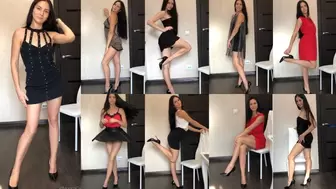 Modeling clip in 9 different dresses
