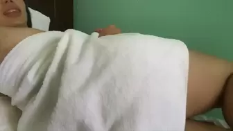 Lea is playing and farting after bath and trying to hide her pussy with towel! C4SSinful22