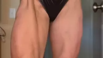 Black Lace Thong Quads Calves Barefeet