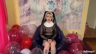 Nun-Sister Inflatagirl's Balloon Popping Punishment